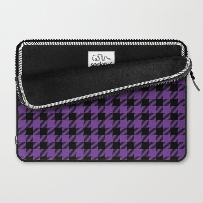 Plaid (purple/black) Laptop Sleeve Gallery Image 2