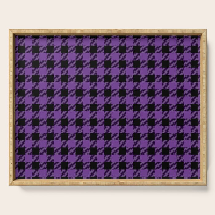 Plaid (purple/black) Serving Tray Gallery Image 1