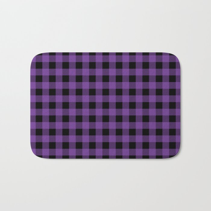 Plaid (purple/black) Bath Mat Gallery Image 1
