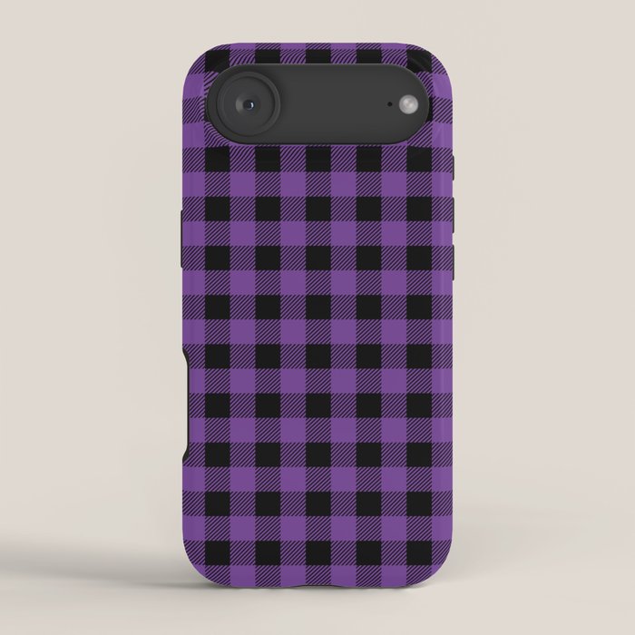 Plaid (purple/black) iPhone Case Gallery Image 2