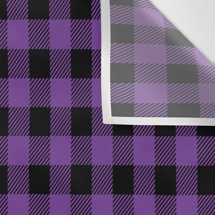 Plaid (purple/black) Wall Tapestry Gallery Image 3