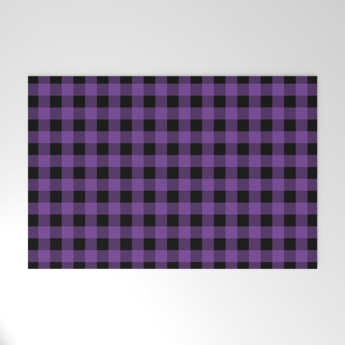 Plaid (purple/black) Welcome Mat Gallery Image 1