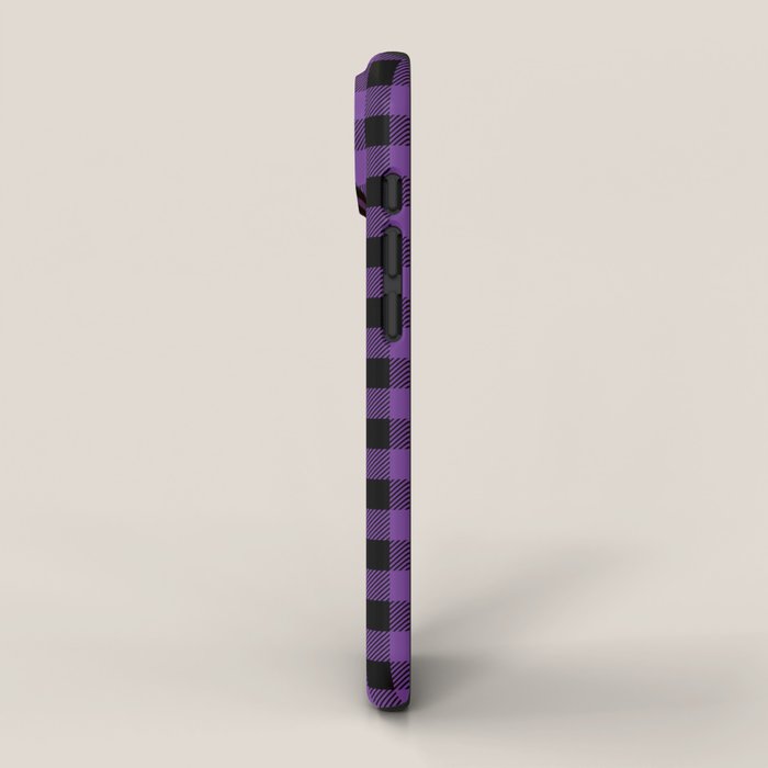 Plaid (purple/black) iPhone Case Gallery Image 2