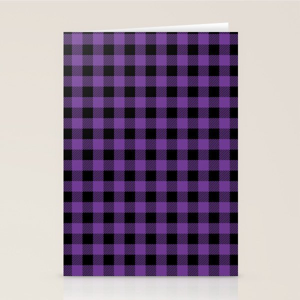 Plaid (purple/black) Stationery Card Gallery Image 2