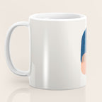 'Twins' Minimalist Modern Mid Century Colorful Navy Blue Tan Shapes by Ejaaz Haniff Coffee Mug Gallery Image 3