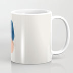 'Twins' Minimalist Modern Mid Century Colorful Navy Blue Tan Shapes by Ejaaz Haniff Coffee Mug Gallery Image 1