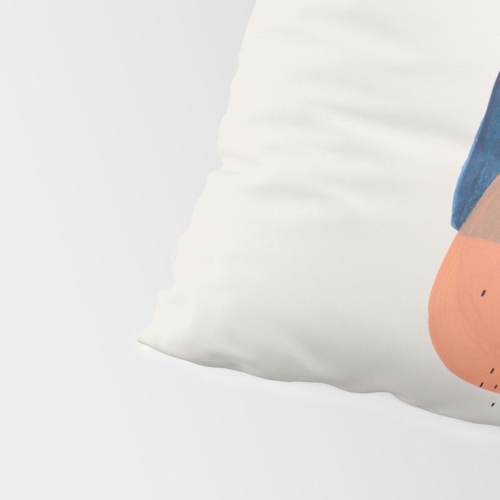 'Twins' Minimalist Modern Mid Century Colorful Navy Blue Tan Shapes by Ejaaz Haniff Pillow Sham Gallery Image 4