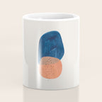 'Twins' Minimalist Modern Mid Century Colorful Navy Blue Tan Shapes by Ejaaz Haniff Coffee Mug Gallery Image 4
