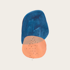 'Twins' Minimalist Modern Mid Century Colorful Navy Blue Tan Shapes by Ejaaz Haniff Coffee Mug Gallery Image 2