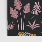 Beautiful Leopard & Pink Leaf Pattern Poster Gallery Image 3