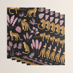 Beautiful Leopard & Pink Leaf Pattern Wrapping Paper Gallery Image 3