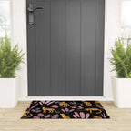 Beautiful Leopard & Pink Leaf Pattern Welcome Mat Gallery Image 3