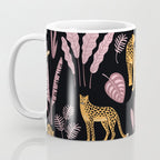 Beautiful Leopard & Pink Leaf Pattern Coffee Mug Gallery Image 3