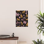 Beautiful Leopard & Pink Leaf Pattern Poster Gallery Image 2