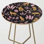 Beautiful Leopard & Pink Leaf Pattern Side Table Gallery Image 2