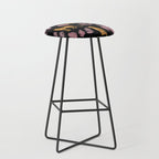 Beautiful Leopard & Pink Leaf Pattern Stool Gallery Image 1