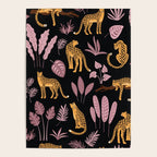 Beautiful Leopard & Pink Leaf Pattern Poster Gallery Image 4
