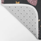 Beautiful Leopard & Pink Leaf Pattern Bath Mat Gallery Image 2