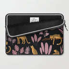 Beautiful Leopard & Pink Leaf Pattern Laptop Sleeve Gallery Image 2