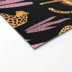 Beautiful Leopard & Pink Leaf Pattern Welcome Mat Gallery Image 2