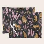Beautiful Leopard & Pink Leaf Pattern Placemat Gallery Image 1