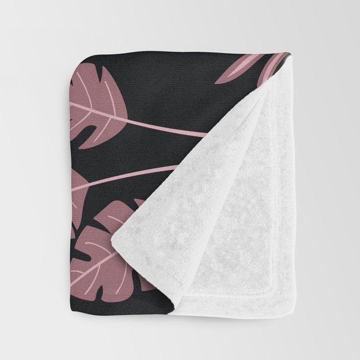 Beautiful Leopard & Pink Leaf Pattern Throw Blanket Gallery Image 3