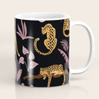 Beautiful Leopard & Pink Leaf Pattern Coffee Mug Gallery Image 1