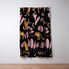 Beautiful Leopard & Pink Leaf Pattern Window Curtain Gallery Image 3