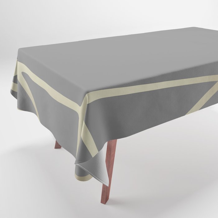 Gold and Gray Circles and Swirls Striped Abstract Pattern Tablecloth Gallery Image 1