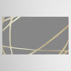 Gold and Gray Circles and Swirls Striped Abstract Pattern Tablecloth Gallery Image 2