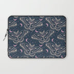 Celestial Cecropia - midnight blue and orchid  Laptop Sleeve Gallery Image 1