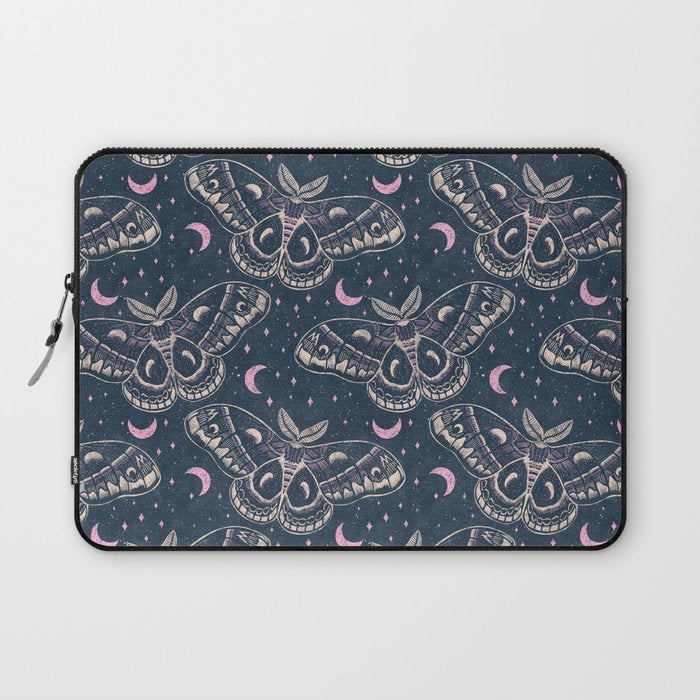 Celestial Cecropia - midnight blue and orchid  Laptop Sleeve Gallery Image 1
