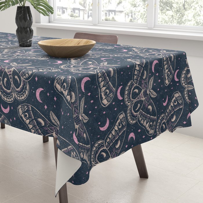 Celestial Cecropia - midnight blue and orchid  Tablecloth Gallery Image 3