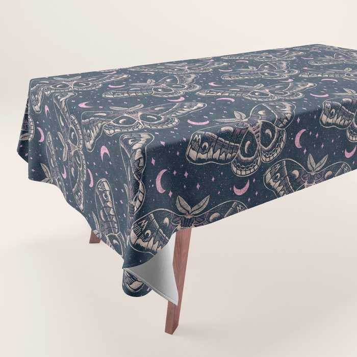 Celestial Cecropia - midnight blue and orchid  Tablecloth Gallery Image 1