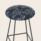 Celestial Cecropia - midnight blue and orchid  Stool Gallery Image 2