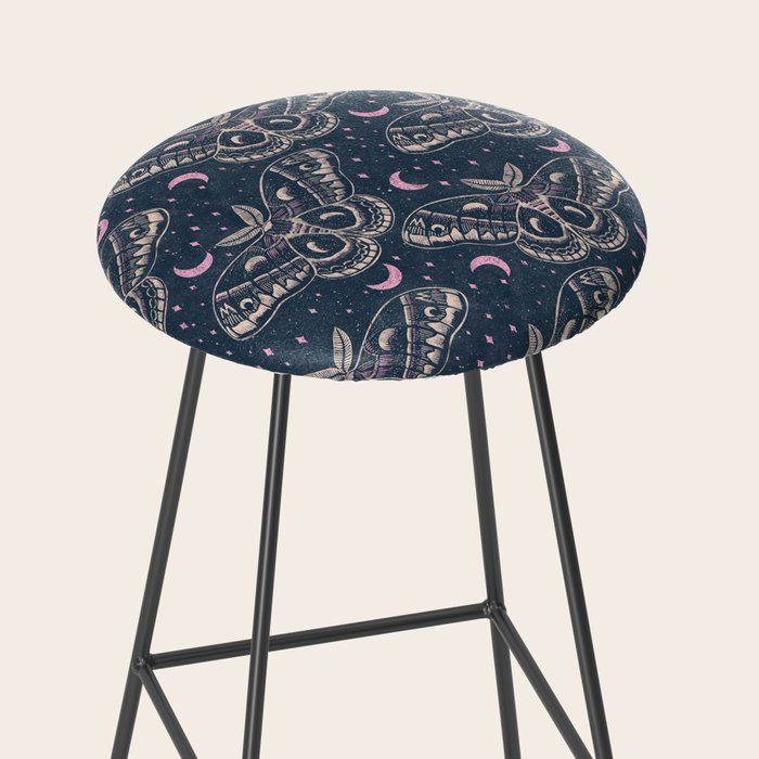 Celestial Cecropia - midnight blue and orchid  Stool Gallery Image 2