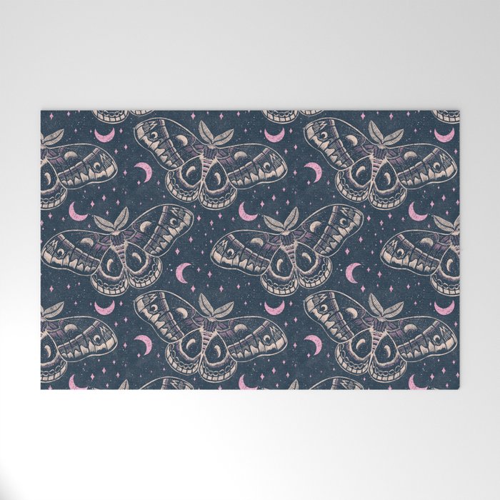 Celestial Cecropia - midnight blue and orchid  Welcome Mat Gallery Image 1