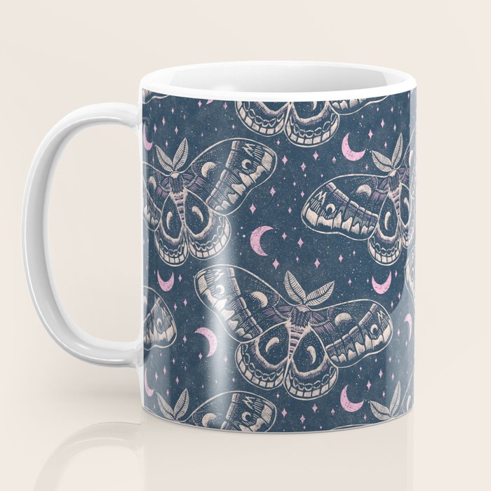 Celestial Cecropia - midnight blue and orchid  Coffee Mug Gallery Image 3