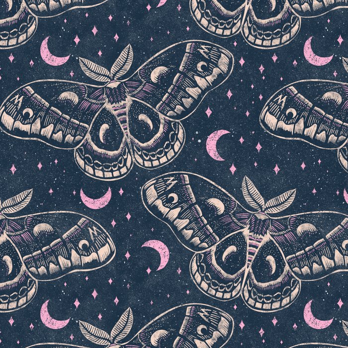 Celestial Cecropia - midnight blue and orchid  Coffee Mug Gallery Image 2