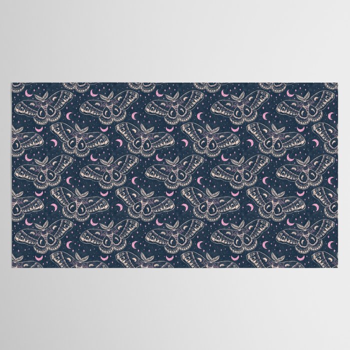 Celestial Cecropia - midnight blue and orchid  Tablecloth Gallery Image 2