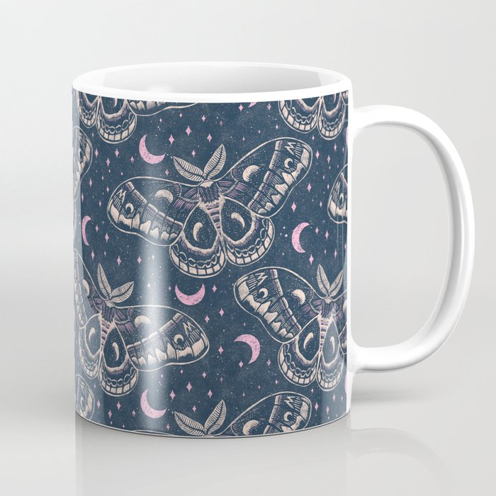 Celestial Cecropia - midnight blue and orchid  Coffee Mug Gallery Image 1