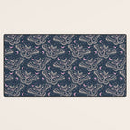 Celestial Cecropia - midnight blue and orchid  Desk Mat Gallery Image 3