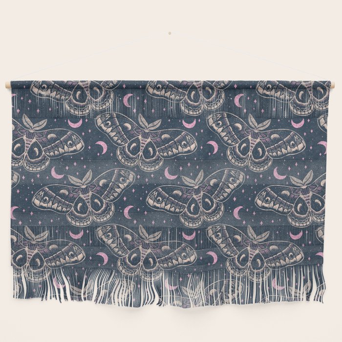 Celestial Cecropia - midnight blue and orchid  Wall Hanging Gallery Image 1