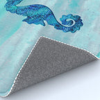 Blue Seahorse Couple Underwater Rug Gallery Image 4