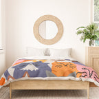 Funny diverse cat crowd character cartoon background Duvet Cover Gallery Image 3