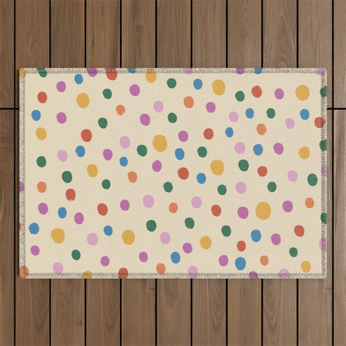 Dancing Balls on Cream Outdoor Rug Gallery Image 1
