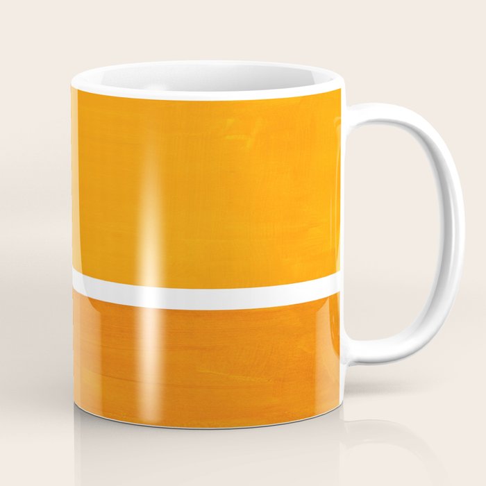 Antique Yellow  & Yellow Ochre Mid Century Modern Abstract Minimalist Rothko Color Field Squares Coffee Mug Gallery Image 1
