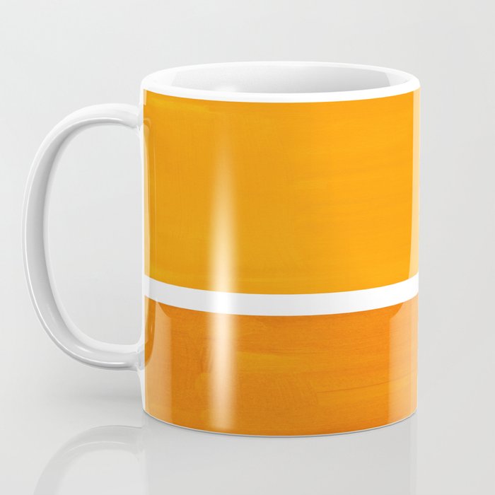 Antique Yellow  & Yellow Ochre Mid Century Modern Abstract Minimalist Rothko Color Field Squares Coffee Mug Gallery Image 3