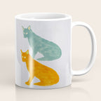 Twin Cats - Green and Orange Coffee Mug Gallery Image 1
