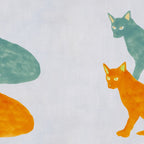 Twin Cats - Green and Orange Coffee Mug Gallery Image 2
